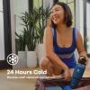 imageHydro Flask Travel Water Bottle  Insulated Stainless Steel  Wide Straw Lid Non Spill Leakproof in 32 Oz Oat TanIndigo