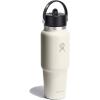 imageHydro Flask Travel Water Bottle  Insulated Stainless Steel  Wide Straw Lid Non Spill Leakproof in 32 Oz Oat TanIvory