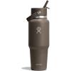 imageHydro Flask Travel Water Bottle  Insulated Stainless Steel  Wide Straw Lid Non Spill Leakproof in 32 Oz Oat TanSandpiper