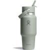 imageHydro Flask Travel Water Bottle  Insulated Stainless Steel  Wide Straw Lid Non Spill Leakproof in 32 Oz Oat TanAgave