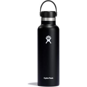 imageHYDRO FLASK Water Bottle  Insulated Stainless Steel  Non Spill Leakproof in 21 Oz SandpiperBlack