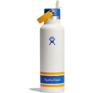 imageHydro Flask Water Bottle  Insulated Stainless Steel  Straw Lid Non Spill Leakproof 24 Oz Botanical Bliss CoconutCampus Ivory