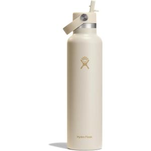 imageHydro Flask Water Bottle  Insulated Stainless Steel  Straw Lid Non Spill Leakproof 24 Oz Botanical Bliss CoconutCoconut