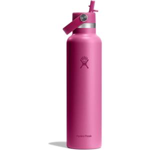 imageHydro Flask Water Bottle  Insulated Stainless Steel  Straw Lid Non Spill Leakproof 24 Oz Botanical Bliss CoconutREEF