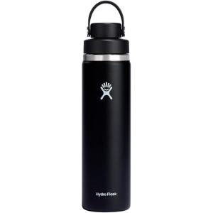 imageHydro Flask Water Bottle  Insulated Stainless Steel  Wide Mouth Flex Chug Lid Non Spill Leakproof in 24 Oz Beachplum PurpleBlack