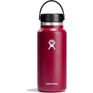 imageHydro Flask Water Bottle  Insulated Stainless Steel  Wide Mouth Flex Lid Non Spill Leakproof and Refillable in 40 Oz Beachplum PurpleBerry