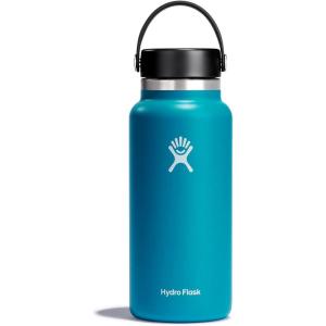 imageHydro Flask Water Bottle  Insulated Stainless Steel  Wide Mouth Flex Lid Non Spill Leakproof and Refillable in 40 Oz Beachplum PurpleLaguna