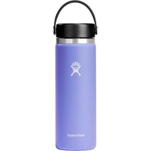 imageHydro Flask Water Bottle  Insulated Stainless Steel  Wide Mouth Flex Lid Non Spill Leakproof and Refillable in 40 Oz Beachplum PurpleLupine