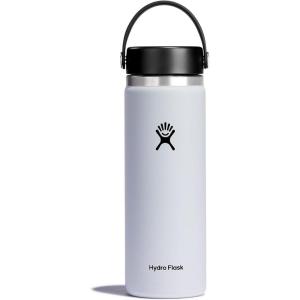 imageHydro Flask Water Bottle  Insulated Stainless Steel  Wide Mouth Flex Lid Non Spill Leakproof and Refillable in 40 Oz Beachplum PurpleWhite