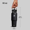 imageHydro Flask Travel Water Bottle  Insulated Stainless Steel  Wide Straw Lid Non Spill Leakproof in 32 Oz Oat TanBlack