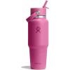 imageHydro Flask Travel Water Bottle  Insulated Stainless Steel  Wide Straw Lid Non Spill Leakproof in 32 Oz Oat TanReef