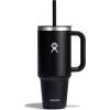imageHydro Flask 40 Oz Travel Tumbler with Handle Lid and Straw  Insulated Stainless Steel in 40 Oz Glimmer CreamBlack