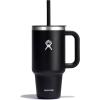 imageHydro Flask 40 Oz Travel Tumbler with Handle Lid and Straw  Insulated Stainless Steel in 40 Oz Glimmer CreamBlack