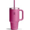 imageHydro Flask 40 Oz Travel Tumbler with Handle Lid and Straw  Insulated Stainless Steel in 40 Oz Glimmer CreamReef