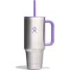 imageHydro Flask 40 Oz Travel Tumbler with Handle Lid and Straw  Insulated Stainless Steel in 40 Oz Glimmer CreamStainless Steel Violet