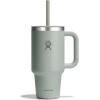 imageHydro Flask 40 Oz Travel Tumbler with Handle Lid and Straw  Insulated Stainless Steel in 40 Oz Glimmer CreamTonal Agave