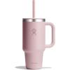 imageHydro Flask 40 Oz Travel Tumbler with Handle Lid and Straw  Insulated Stainless Steel in 40 Oz Glimmer CreamTonal Trillium