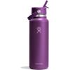 imageHydro Flask Water Bottle  Insulated Stainless Steel  Wide Mouth Flex Straw Lid NonSpill Leakproof and Refillable in 32 Oz Glimmer BlueBeachplum