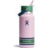 imageHydro Flask Water Bottle  Insulated Stainless Steel  Wide Mouth Flex Straw Lid NonSpill Leakproof and Refillable in 32 Oz Glimmer BlueCampus Pink