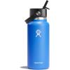 imageHydro Flask Water Bottle  Insulated Stainless Steel  Wide Mouth Flex Straw Lid NonSpill Leakproof and Refillable in 32 Oz Glimmer BlueCascade