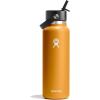 imageHydro Flask Water Bottle  Insulated Stainless Steel  Wide Mouth Flex Straw Lid NonSpill Leakproof and Refillable in 32 Oz Glimmer BlueFossil
