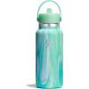 imageHydro Flask Water Bottle  Insulated Stainless Steel  Wide Mouth Flex Straw Lid NonSpill Leakproof and Refillable in 32 Oz Glimmer BlueJelly Green
