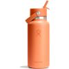 imageHydro Flask Water Bottle  Insulated Stainless Steel  Wide Mouth Flex Straw Lid NonSpill Leakproof and Refillable in 32 Oz Glimmer BlueNectar