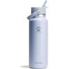 imageHydro Flask Water Bottle  Insulated Stainless Steel  Wide Mouth Flex Straw Lid NonSpill Leakproof and Refillable in 32 Oz Glimmer BlueSurf