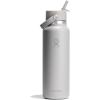 imageHydro Flask Water Bottle  Insulated Stainless Steel  Wide Mouth Flex Straw Lid NonSpill Leakproof and Refillable in 32 Oz Glimmer BlueTonal Birch