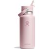 imageHydro Flask Water Bottle  Insulated Stainless Steel  Wide Mouth Flex Straw Lid NonSpill Leakproof and Refillable in 32 Oz Glimmer BlueTonal Trillium