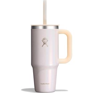imageHydro Flask 40 Oz Travel Tumbler with Handle Lid and Straw  Insulated Stainless Steel in 40 Oz Glimmer CreamGlimmer Cream