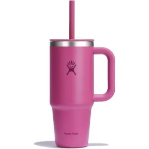 imageHydro Flask 40 Oz Travel Tumbler with Handle Lid and Straw  Insulated Stainless Steel in 40 Oz Glimmer CreamReef