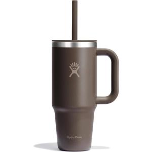 imageHydro Flask 40 Oz Travel Tumbler with Handle Lid and Straw  Insulated Stainless Steel in 40 Oz Glimmer CreamSandpiper