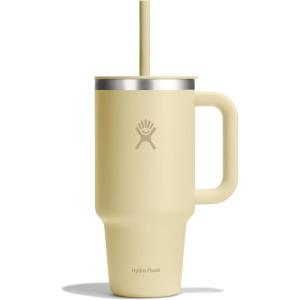 imageHydro Flask 40 Oz Travel Tumbler with Handle Lid and Straw  Insulated Stainless Steel in 40 Oz Glimmer CreamStarlight