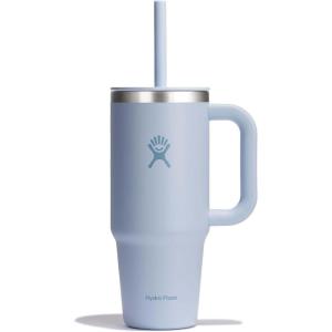 imageHydro Flask 40 Oz Travel Tumbler with Handle Lid and Straw  Insulated Stainless Steel in 40 Oz Glimmer CreamSurf