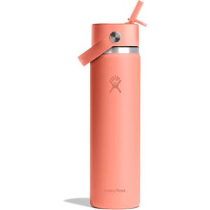imageHydro Flask Water Bottle  Insulated Stainless Steel  Wide Mouth Flex Straw Lid NonSpill Leakproof and Refillable in 32 Oz Glimmer BlueSunglow