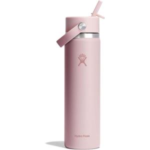 imageHydro Flask Water Bottle  Insulated Stainless Steel  Wide Mouth Flex Straw Lid NonSpill Leakproof and Refillable in 32 Oz Glimmer BlueTonal Trillium