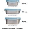 image:imageHydro Flask Food Container Bundle  Hot Lunch Stainless Steel Snack Containers with Lids  2 Cup 35 Cup and 5 Cup Capacities in Rain5 Cup