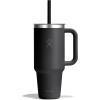 image:imageHydro Flask 24 Oz Travel Tumbler with Handle Clear Lid and Straw  Insulated Stainless SteelBlack