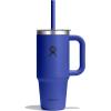 image:imageHydro Flask 24 Oz Travel Tumbler with Handle Clear Lid and Straw  Insulated Stainless SteelCAPRI BLUE