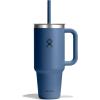 image:imageHydro Flask 24 Oz Travel Tumbler with Handle Clear Lid and Straw  Insulated Stainless SteelHARBOR BLUE