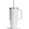 image:imageHydro Flask 24 Oz Travel Tumbler with Handle Clear Lid and Straw  Insulated Stainless SteelWhite