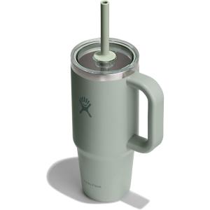 image:imageHydro Flask 24 Oz Travel Tumbler with Handle Clear Lid and Straw  Insulated Stainless SteelAGAVE