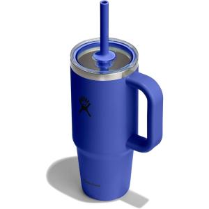 image:imageHydro Flask 24 Oz Travel Tumbler with Handle Clear Lid and Straw  Insulated Stainless SteelCAPRI BLUE