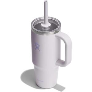 image:imageHydro Flask 24 Oz Travel Tumbler with Handle Clear Lid and Straw  Insulated Stainless SteelCLOUD PINK