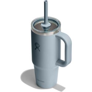 image:imageHydro Flask 24 Oz Travel Tumbler with Handle Clear Lid and Straw  Insulated Stainless SteelSHALE GRAY