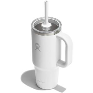 image:imageHydro Flask 24 Oz Travel Tumbler with Handle Clear Lid and Straw  Insulated Stainless SteelWhite
