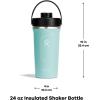 image:imageHydro Flask Shaker Bottle  Insulated Stainless Steel Gym Bottle for Pre Workout amp Protein 24 Oz Agave GreenAgave Green