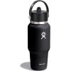 image:imageHydro Flask Travel Water Bottle  Insulated Stainless Steel  Wide Straw Lid Non Spill Leakproof in 40 Oz Capri BlueBlack