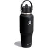 image:imageHydro Flask Travel Water Bottle  Insulated Stainless Steel  Wide Straw Lid Non Spill Leakproof in 40 Oz Capri BlueBlack